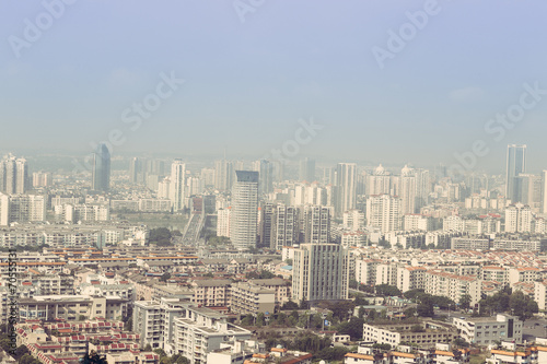 mianyang china  city panorama  with blue sky