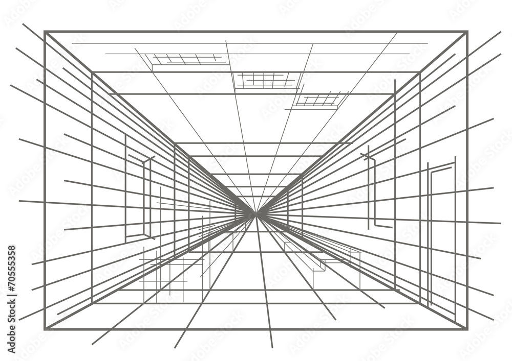 linear sketch of an interior