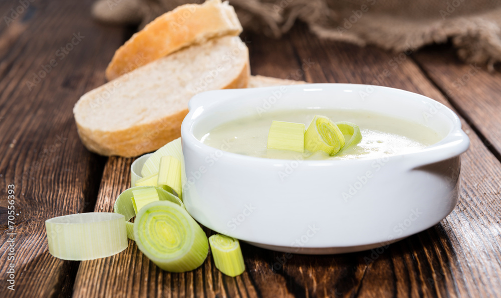 Portion of Leek Soup Portion of Leek Soup