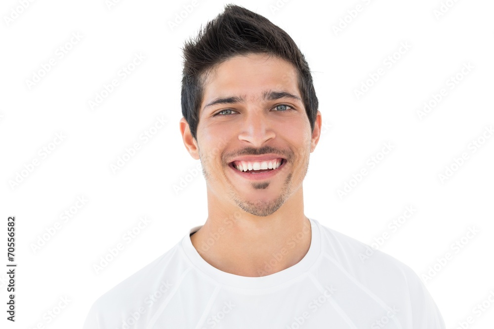 Close-up portrait of smiling handsome football fan Close-up portrait of smiling handsome football fan