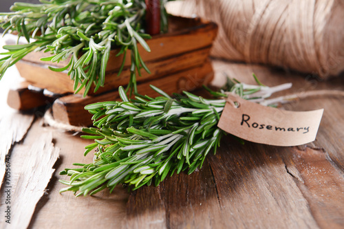 Rosemary on table close-up
