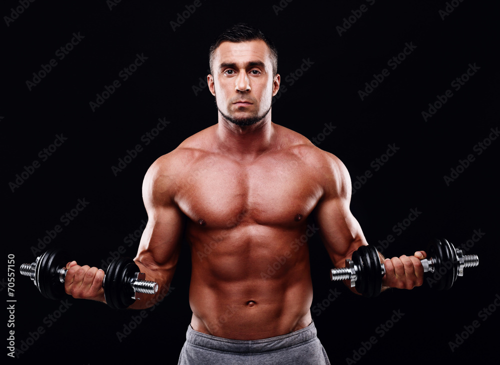 Handsome muscular man isolated