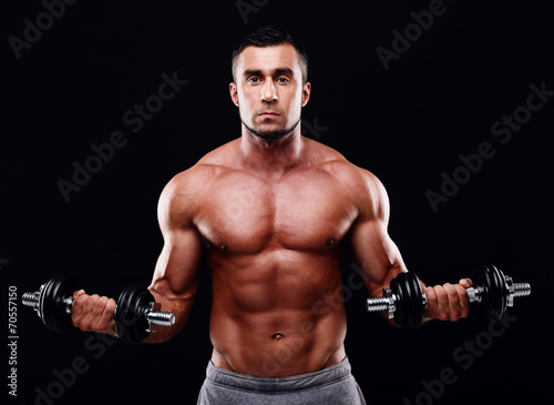 Handsome muscular man isolated