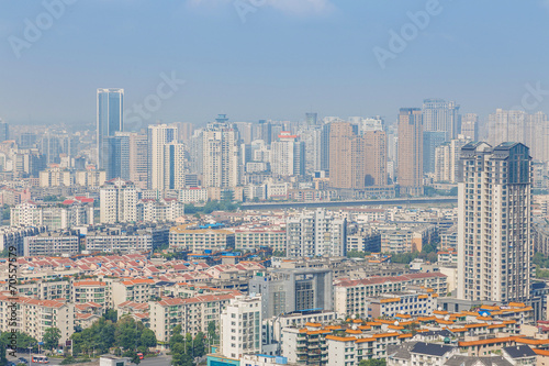 mianyang china  city panorama  with blue sky