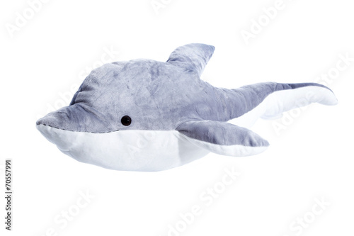 Isolierter und freigestellter Delphin auf Weiß