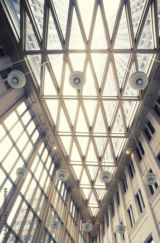 glass ceiling in hall of new State office glass ceiling in hall of new State office