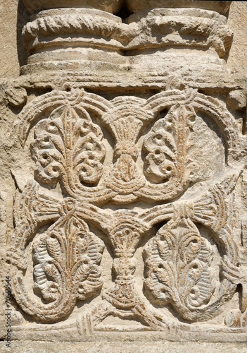 Traditional georgian floral ornament,Bagrati cathedral,Georgia