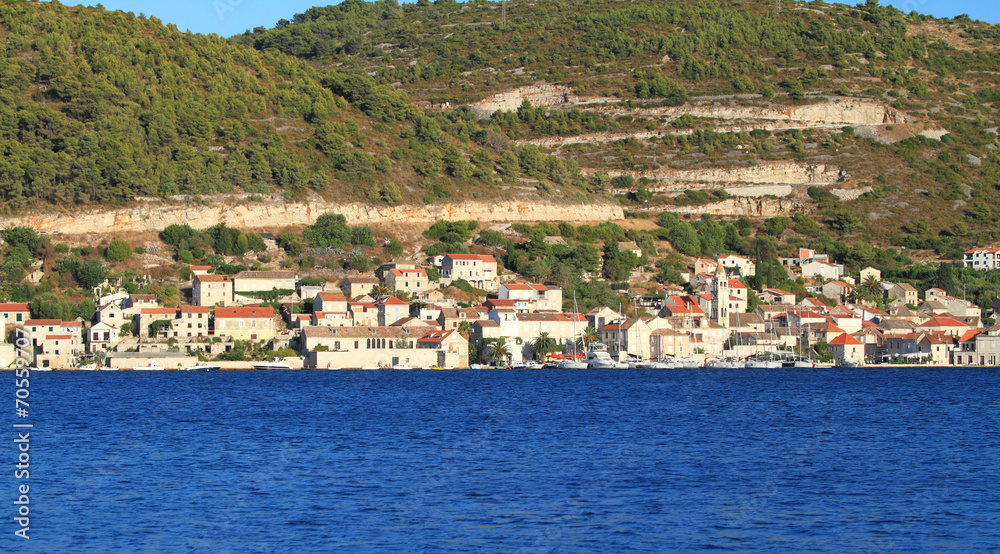 Turquoise sea in Croatia Vis Island