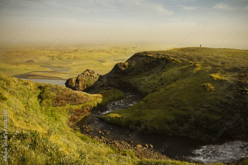 South Iceland. Landscape with river