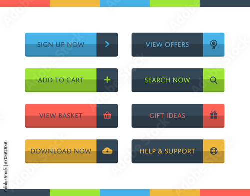 Flat Design Call-To-Action Buttons