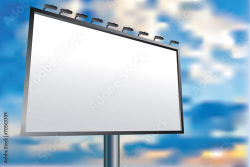 Blank vector billboard advertisement, empty screen