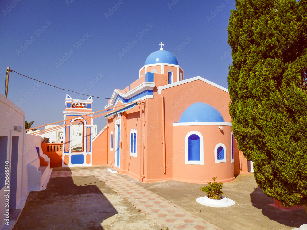 Obraz premium Retro look Oia Ia in Greece
