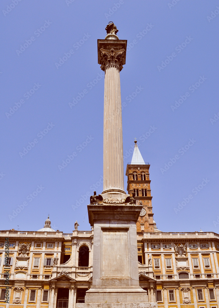 Retro look Santa Maria Maggiore in Rome
