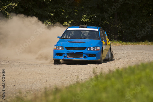 Rally car in action - Mitsubishi EVO © bikerpb