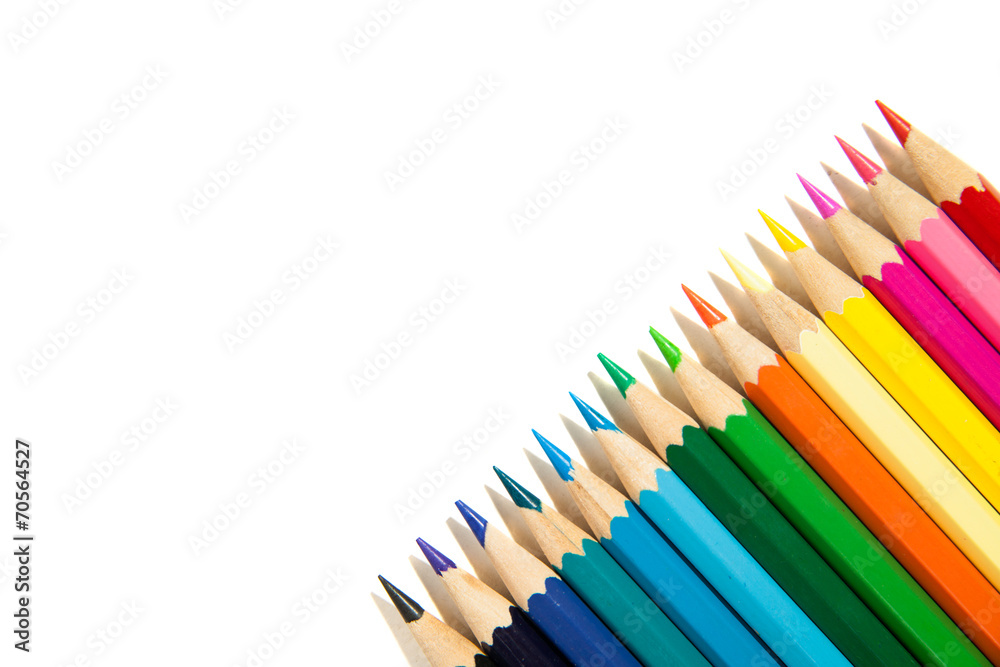Colour pencils isolated on white background Colour pencils isolated on white background