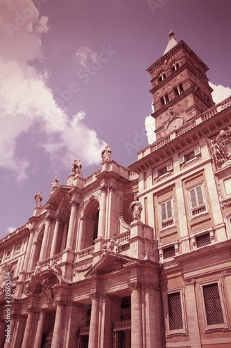 Rome - Santa Maria Maggiore. Cross processed color tone.