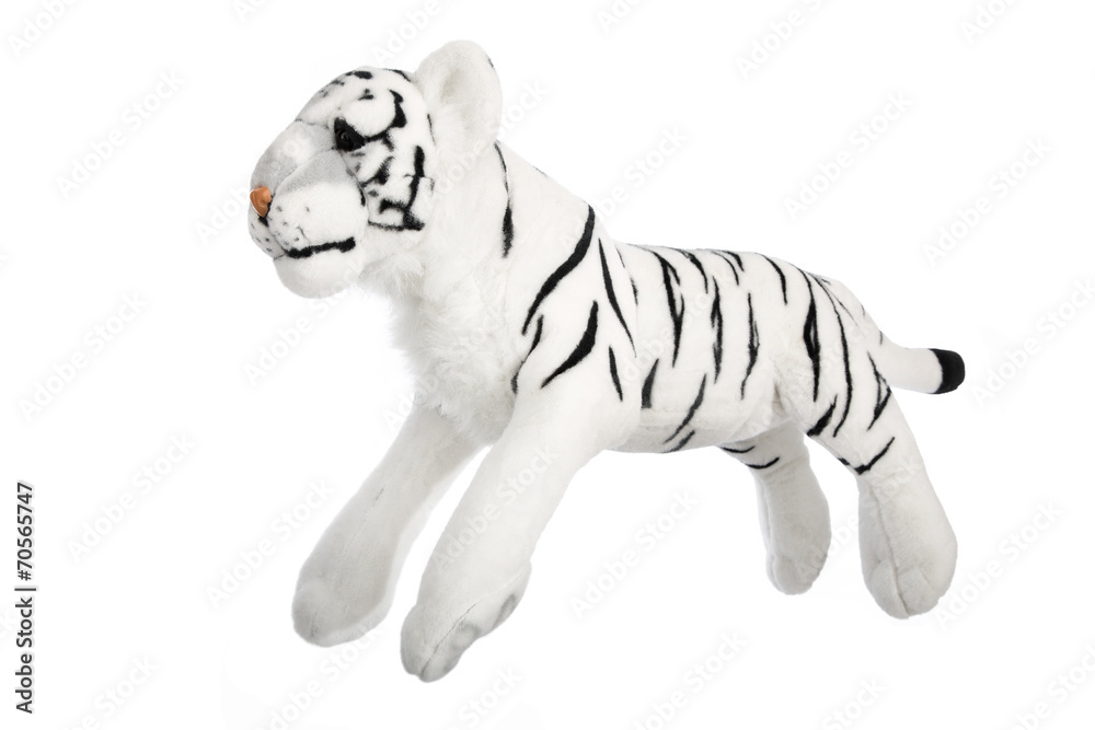 Fototapeta premium Stofftier: Weißer Tiger oder Königstiger freigestellt