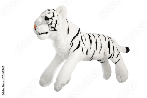 Fototapeta Naklejka Na Ścianę i Meble -  Stofftier: Weißer Tiger oder Königstiger freigestellt