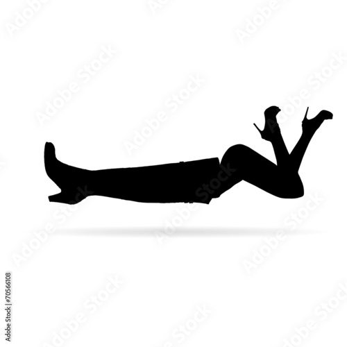 girl in boot silhouette illustration