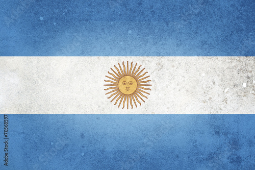 National flag of Argentina. Grunge effect.