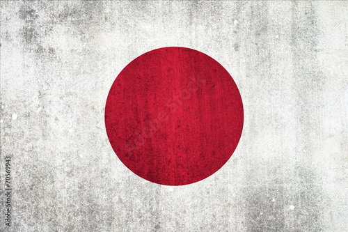 National flag of Japan. Grungy effect.