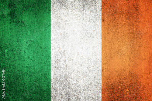 National flag of Ireland. Grungy effect. © marinv