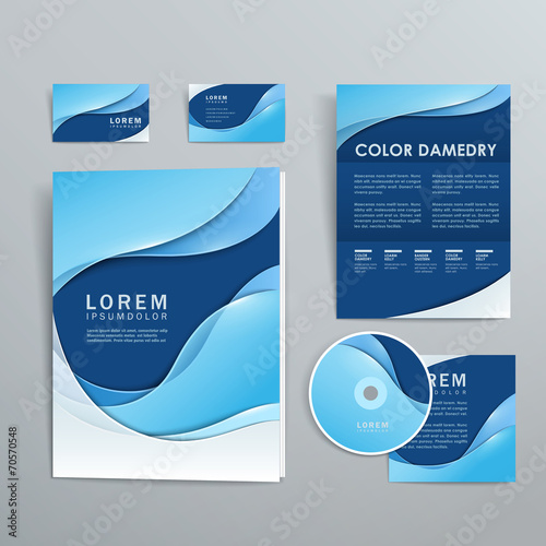smooth curve lines corporate identity set