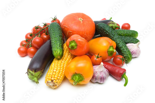 fresh vegetables isolated on white background