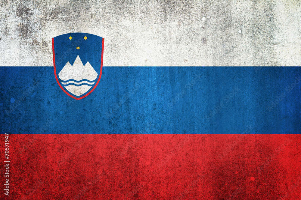 National flag of Slovenia. Grungy effect.