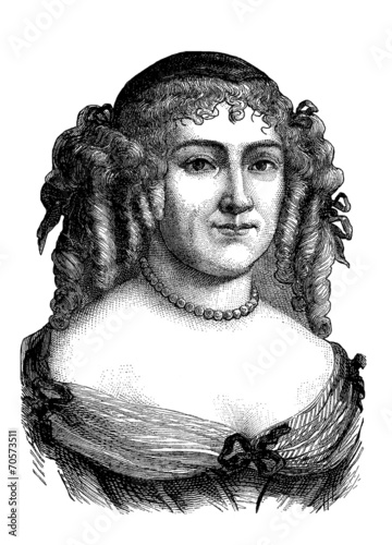 Schilderij op canvas French Lady - 17th century