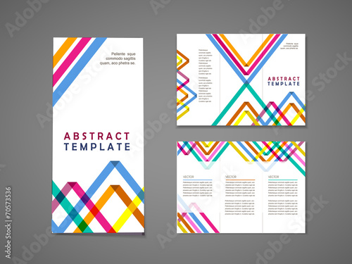 colorful triangle pattern background tri fold brochure