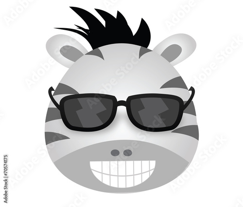 cute zebra cartoon wearing glasses