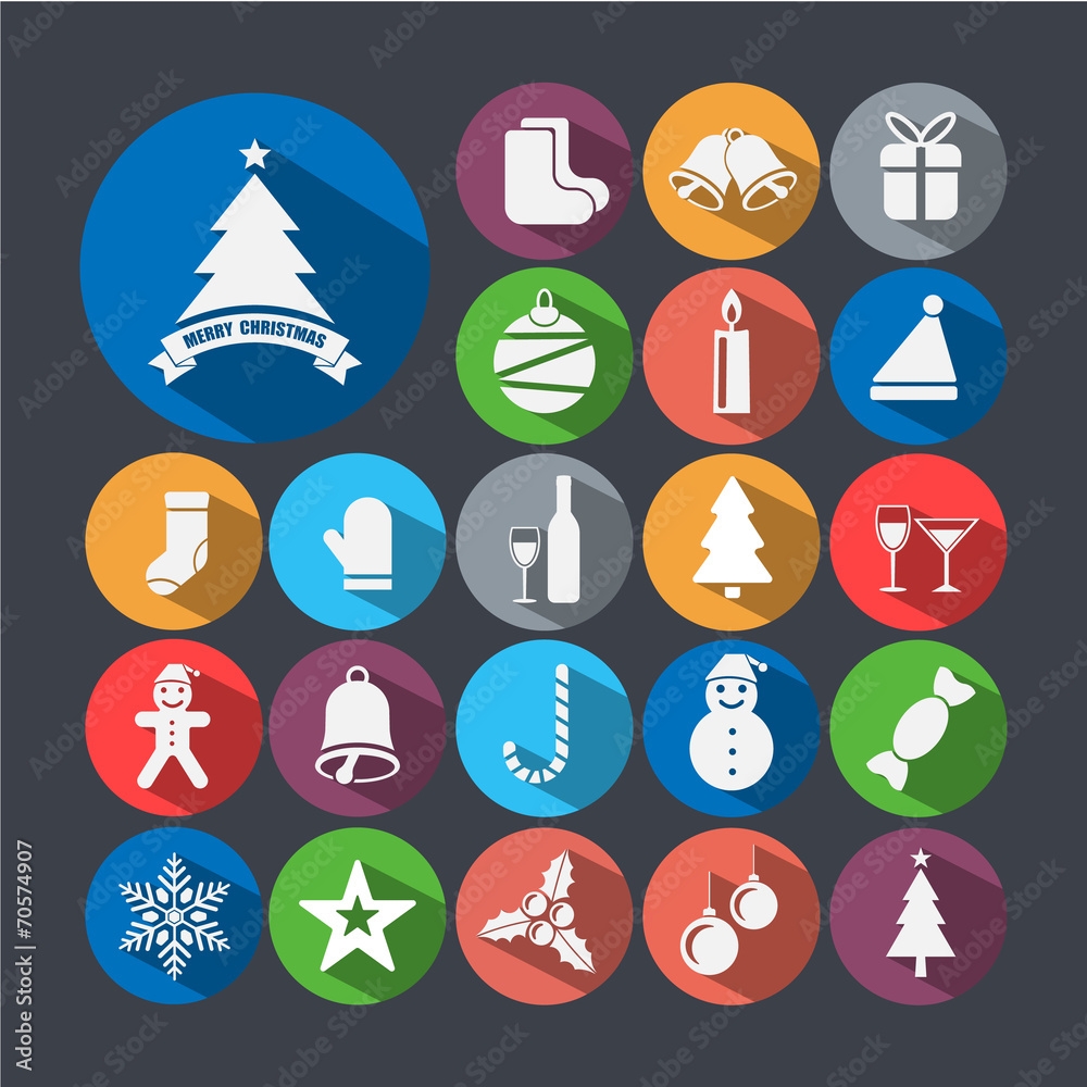 Christmas icons vector set. Christmas icons vector set.