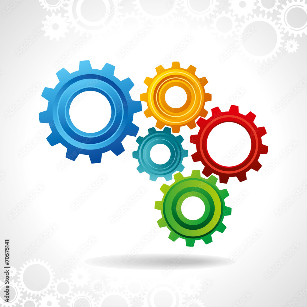 illustration of abstract web design with copy space in cog wheel