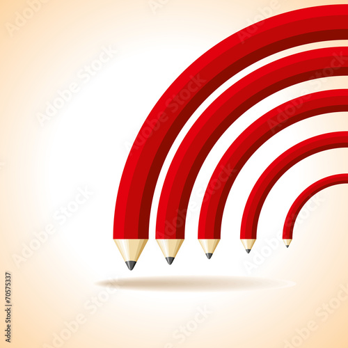 red pencil on a white background