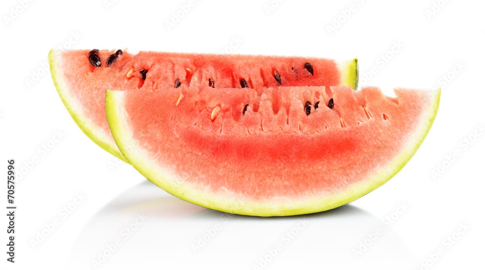 Slices and slice watermelon isolated white