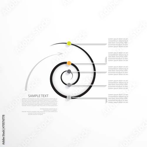 Minimal infographic template, business concept with five options
