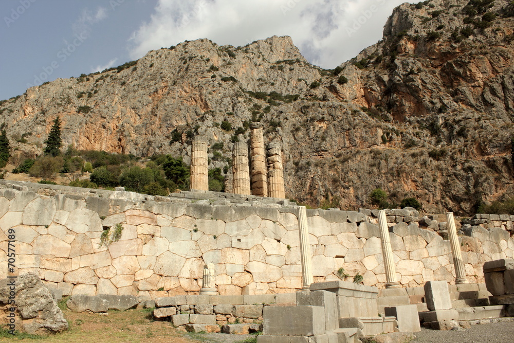 The Ancient Temple of Apollo at Delphi in greece	