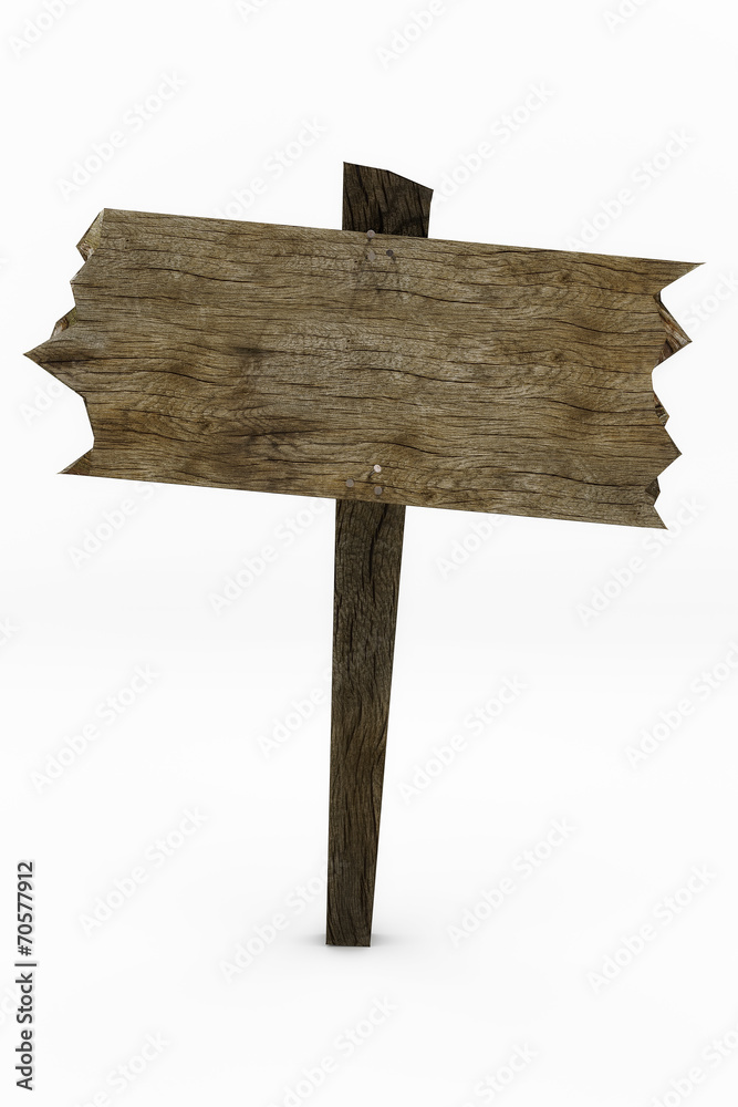 Obraz premium Wooden sign with worn appearance and bent nails.