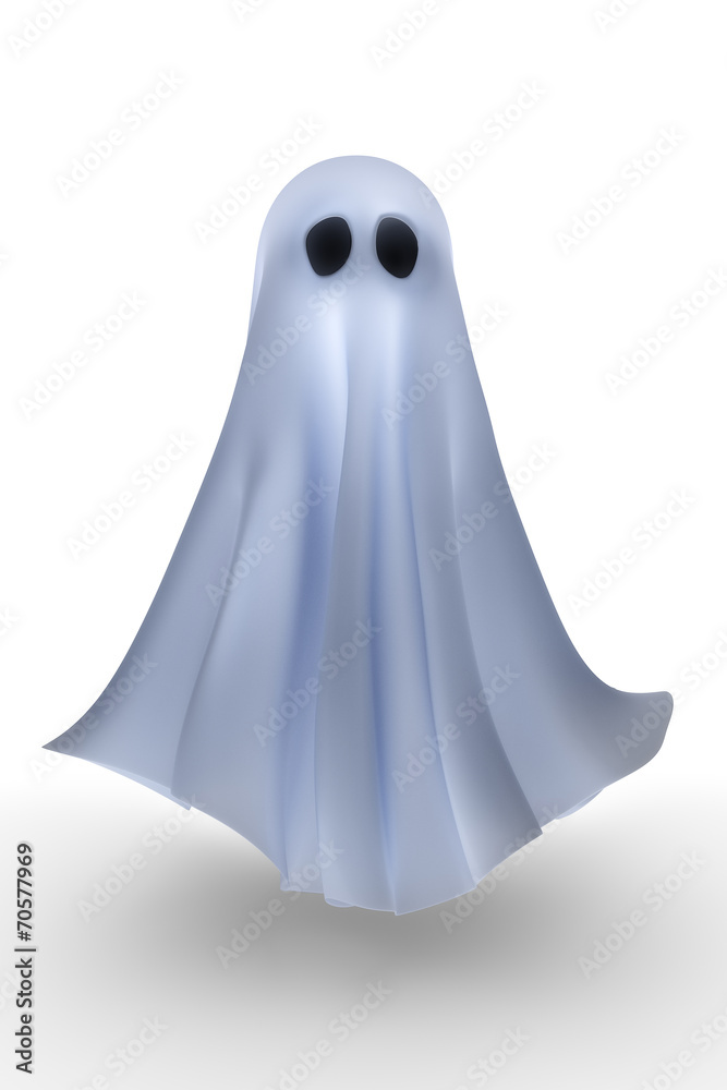 Light glowing ghost isolated on a white background. Light glowing ghost isolated on a white background.