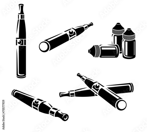 Electronic cigarettes set. Vector