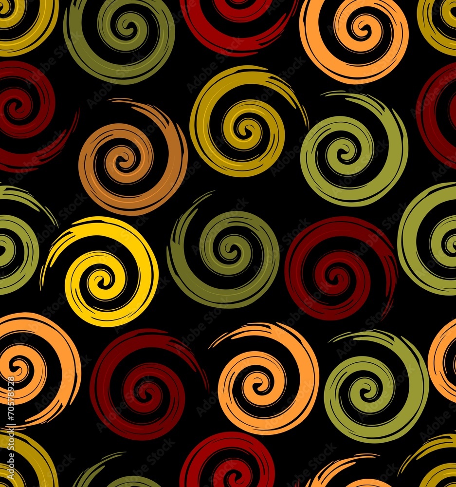 Seamless background with spirale motif in autumn colors