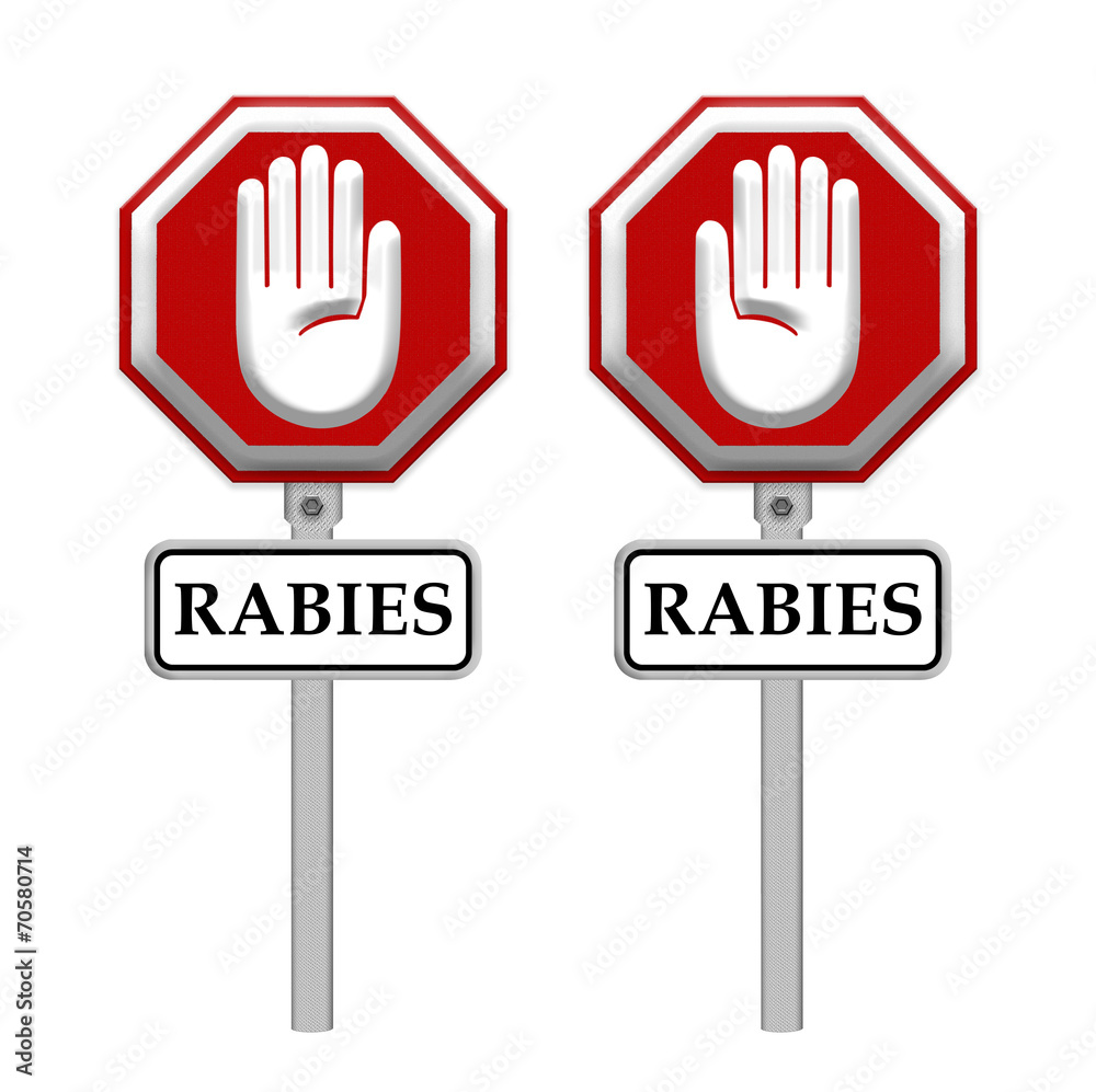 Stop Rabies sign - isolated Stop Rabies sign - isolated