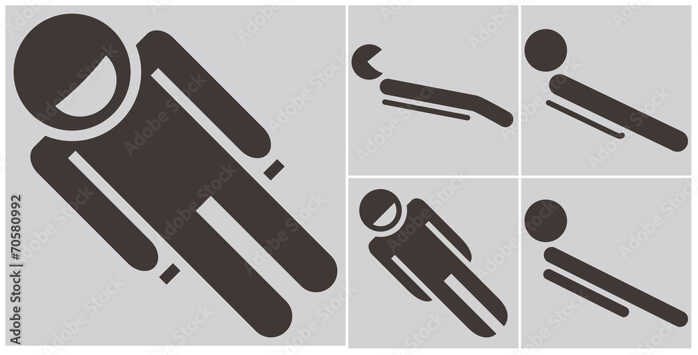 Obraz premium Set toboggan icons