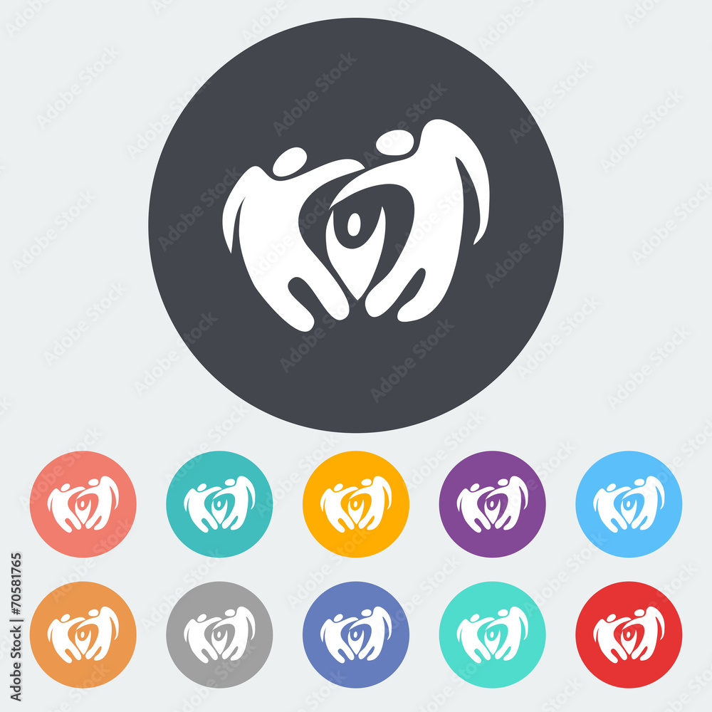 Elegant abstract family flat icon. Elegant abstract family flat icon.