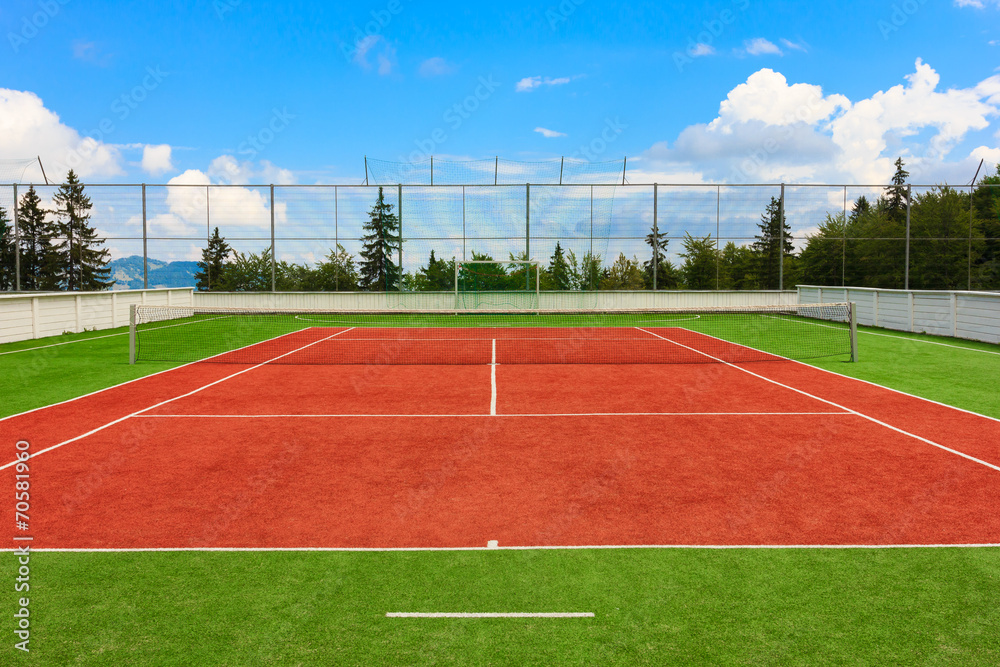 Fototapeta premium Synthetic outdoor tennis court