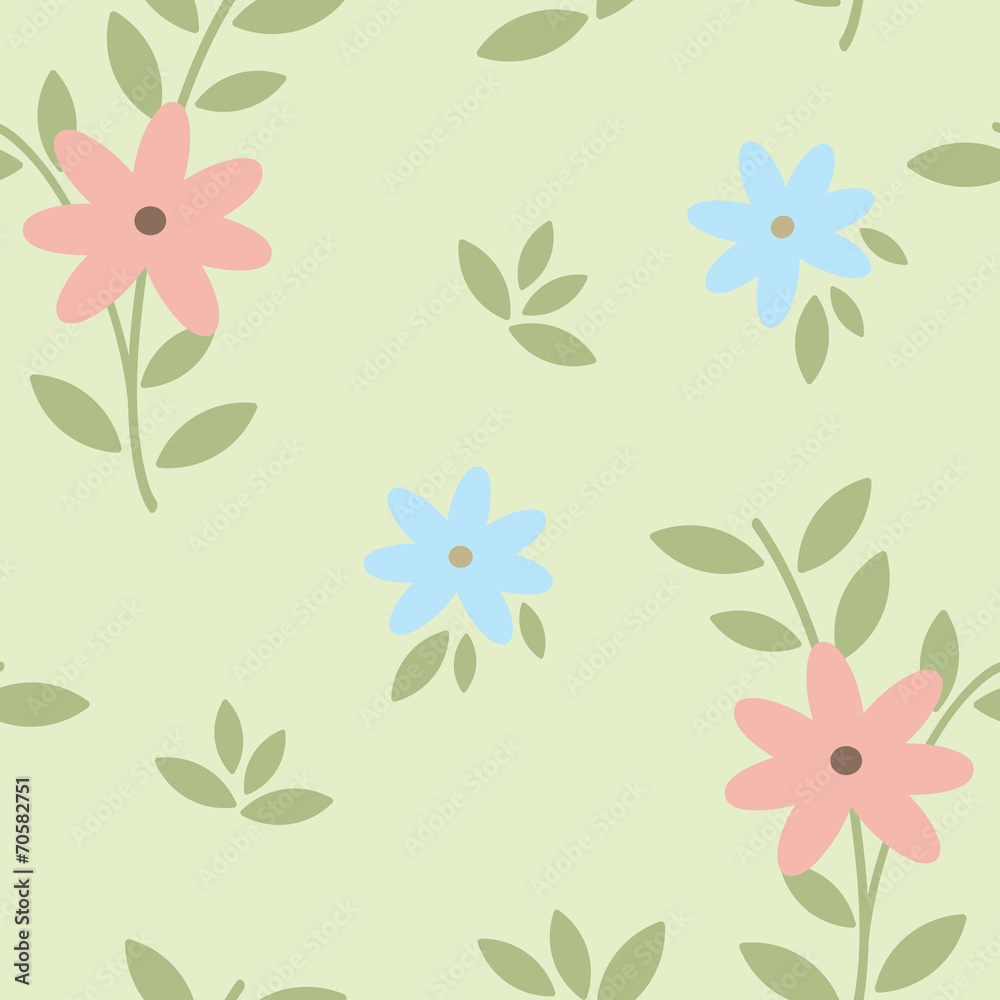 Seamless retro colorful ornamental pattern with flowers