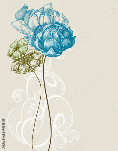 Retro wedding flower bouquet