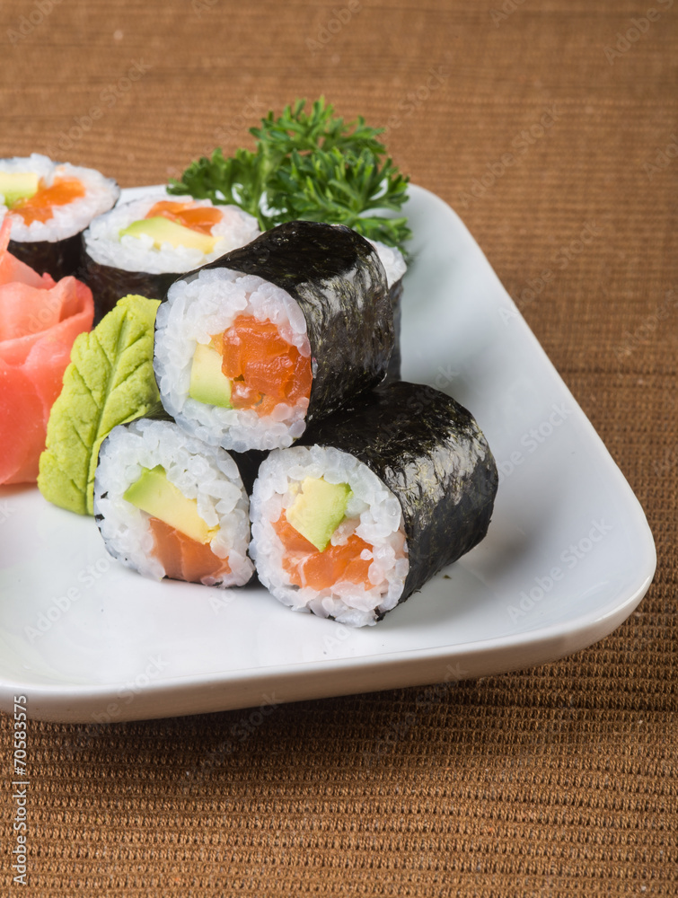 japanese cuisine. sushi on the background japanese cuisine. sushi on the background