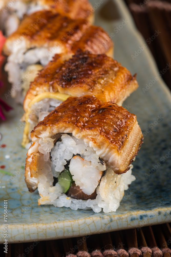 japanese cuisine. sushi on the background japanese cuisine. sushi on the background